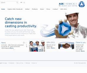 coldbox-cores.com: Home: ASK Chemicals
Under the new global brand, ASK Chemicals, foundries all over the world will find high quality products and full service solutions to meet their rising expectations and needs.