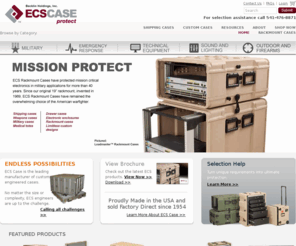 militarycontainers.com: ECS Case - Shipping Cases, Rackmount, Cases,  Military Cases, Commercial Cases and Custom Cases
ECS Case / ECS Composites is an internationally respected designer and manufacturer of military cases, rackmount cases, shipping cases, custom cases, tote cases, shipping cases, loadmaster cases, and rotomold cases. ECS cases are the toughest, lightest, smallest, most protective, portable enclosures anywhere. Proudly made in America, ECS Case manufactures all of its tooling, molds, cases, and cushions.