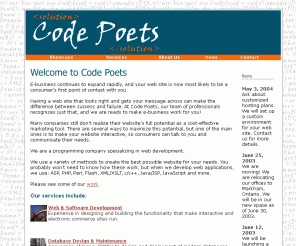 codepoets.ca: Code Poets
Programming outsourcing from .Net and XML to networks and databases