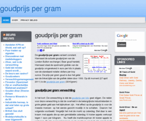 goudprijspergram.nl: goudprijs per gram
goudprijs per gram