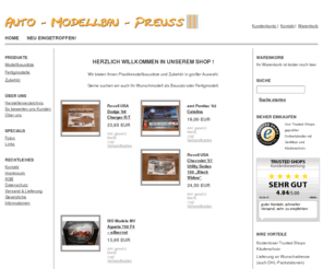 der-modellbauer.net: Auto-Modellbau Preuß
Plastik Modellbausätze Modellbau - Zubehör Auto - Modellbau Slotcar Diorama