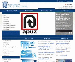 luz.ve: Universidad del Zulia - LUZ Web
Portal Web de la Universidad del Zulia (LUZ), en Maracaibo, Venezuela.