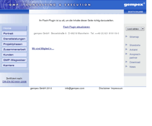 gempex.info: Qualifizierung und Validierung von Pharmaanlagen nach GMP - gempex GmbH
Consulting, Beratung, Koordination und Durchf