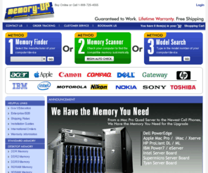 memory-up.com: Memory-Up.com
Memory-UP.com: High Performance SD, DDR, DDR2, MicroDimm, Compact Flash, Secure Digital, Memory Stick, Multi Media Card, TransFlash, and xD Picture Card Memory for Notebooks, Laptops, Servers, Digital Camera, Cellular Phone, PDA, and SONY PSP.