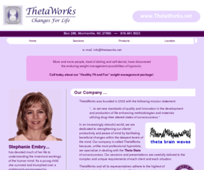 thetaworks.net: ThetaWorks -- Deep State Hypnosis for The Raleigh-Durham Area
ThetaWorks -- Quality and Innovation in Hypnosis for The Raleigh-Durham Area