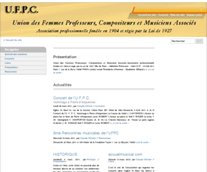 ufpc.info: U.F.P.C. Union des Femmes Professeurs, Compositeurs et Musiciens Associés

