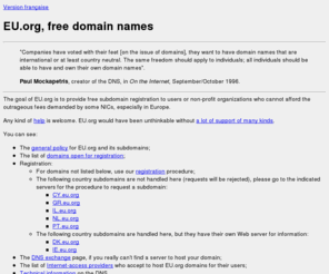 eu.org: EU.org: free domain names
Free domain names