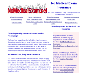 nomedicalexam.net: No Medical Exam Insurance Life Health Disability
