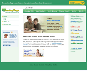 learningpage.com: Learning Page :: Professionally produced lesson plans, books, worksheets, and much more!
Learningpage.com provides professionally produced learning materials for the elementary classroom. Printable worksheets, activities and lesson plans for preschool, kindergarten, first grade, second grade, and third grade can be downloaded from the site.