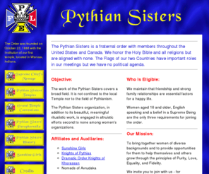 pythiansisters.org: Pythian Sisters
The Order was founded on October 23, 1888 with the institution of our first temple, located in Warsaw, Indiana.