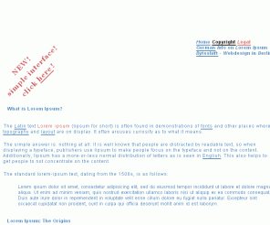 lorem-ipsum.info: Lorem Ipsum - comprehensive info and text-generator
Extensive info on usage and history of Lorem Ipsum.