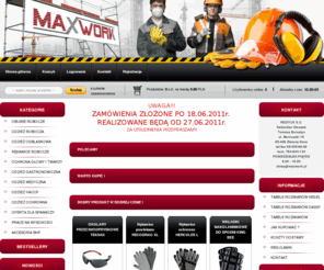 maxwork.pl: Sklep MAXWORK : odzież robocza, obuwie i ubrania robocze. Szelki bezpieczeństwa, odzież bhp i medyczna
Sklep internetowy MAXWORK to odzież robocza najwyższej jakości: kurtki, bluzy i fartuchy robocze a także ubrania i obuwie robocze. W ofercie też szelki bezpieczeństwa, odzież medyczna i gastronomiczna, rękawice robocze. Profesjonalna i tania odzież robocza, obuwie ochronne, elektronarzędzia i buty robocze. Ochrona głowy i twarzy. Odzież bhp i haccp Zielona Góra woj. lubuskie