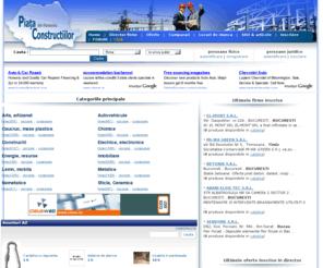 piata-constructiilor.ro: DIRECTOR FIRME din ROMANIA PRODUSE COMPANII AFACERI
FIRME ROMANIA CATALOG WEB AFACERI FIRME din ROMANIA PRODUSE COMPANII AFACERI ROMANIA COMPANIES BUSINESS WEB CATALOG