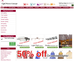 lightwavesconcept.com: Light Waves Concept
						 - Track lighting, Cable lighting, Pendant lighting superstore.
Specializing in track lighting, cable lighting, pendant lighting , wall sconces, recessed light, LED lighting. We can customize any of our lighting systems to fit your needs.