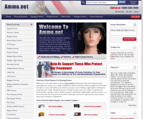ammo.net: Ammo & Ammunition | Buy Ammo Online
Ammo.net is where Americans buy ammo for the most popular calibers and brands of ammunition in the U.S.A.  All of the rounds of online ammo for sale you see on our site are in our warehouse & ready to ship to you today.  Welcome to your source to buy ammo - Ammo.net