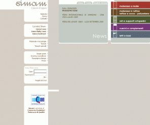 simam.it: SIMAM - Soluzioni per un buon riposo | Materassi a molle, in lattice e in viscoelastico - Reti a doghe - Letti e basi - Cuscini e complementi per dormire - Materassi per bambini - Linea Contract
Simam produce materassi e reti dal 1961. Con l'uso di nuove tecnologie, assicura un riposo migliore e garantisce la massima igiene.