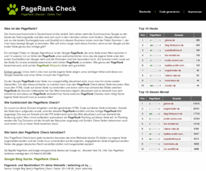 rsshub.net: PageRank Check / PR Checker Online Tool » 1-pr.de
PageRank Check ist ein Online Tool zum anzeigen des aktuellen Pagerank auf deiner Seite. Keine Anmeldung nötig! Du musst nur den Code auf deiner Seite einbauen.