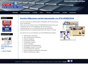 stw-webdesign.de: STW-WEBDESIGN - Professionelle Internetseiten, Internetdienstleistungen, Webdesign
Internetseite von STW-WEBDESIGN - Internetdienstleistungen, Webdesign