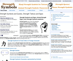 strengthsymbols.org: Strength Symbols and Quotes, Strength Tattoos and Signs | Strength Symbols Org
Strength Symbols, Signs, Quotes, Strength Tattoos and Power Signs, Inner Strength Symbols, Animal Strength Signs and Asian Chinese and Japanese Kanji Strength Symbols.