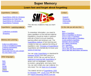 super-memory.com: Super Memory: Learn fast and forget about forgetting
The largest collection of downloadable learning material for SuperMemo program