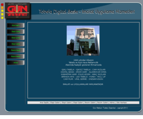 gunreklam.com: Gn Tabela Reklam Gngren
1990 ylndan itibaren Tabela ve Ak Hava Reklamclk Alannda Faaliyet gsteren firmamzda Ikl tabela Iksz tabela , Kutu Harf Tabela , Alminyum Oyma, Tabela, Dijital Bask, Led tabela imalat yaplmaktadr.
<META http-equiv=