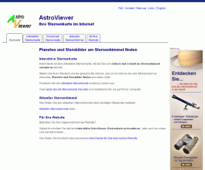 astroviewer.de: Planeten und Sternbilder am Sternenhimmel finden - AstroViewer-Sternenkarte
Planeten, Sterne und Sternbilder einfach und schnell am Sternenhimmel finden mit der AstroViewer-Sternenkarte