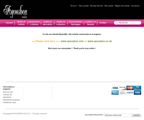 ayousbox.se: AYOUSBOX : Coffrets cadeaux, objets déco, bijoux et accessoires
AYOUSBOX : Coffrets cadeaux Haut de gamme, accessoires fumeurs, objets déco, bijoux de luxe, accessoires de mode