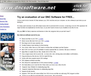 dncsoftware.net: cnc and dnc software for RS232 CNC program transfer with drip feeding
dnc software communication program for cnc machines RS232 serial comms