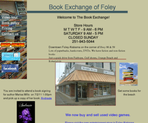 bookexchange.me: Book Exchange of Foley Alabama used books
Used bookstore, paperbacks, hardcovers, fiction and non-fiction