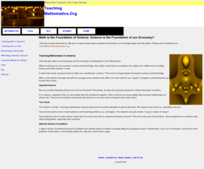 teachingmathematics.org: Teaching Mathematics and America

