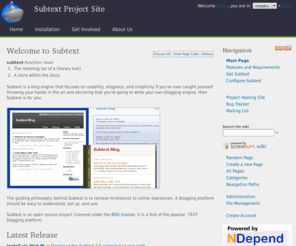 subtextproject.com: Welcome to Subtext - Subtext Project Site
