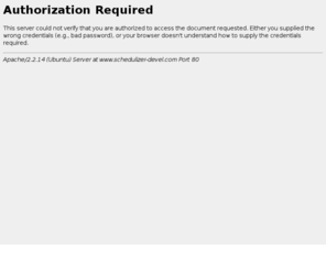 schedulizer-devel.com: 401 Authorization Required

