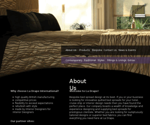 ladrape.com: Bed Spreads, Bed Covers, Bespoke Bed Spreads from La Drape
La Drape specialise in creating bespoke bed spreads designed to enhance the character and style of your bedroom.  Contact us today on 01928 713330