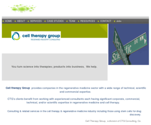 celltherapysolution.net: the Cell Therapy Group
Cell Therapy and regenerative medicine consulting including marketing, communications, business development, sales, market research, market analysis, business planning, project management and other services to the cell therapy and regenerative medicine biotechnology sectors.
