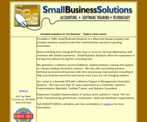 smbussolutions.com: Small Business Solutions
Software systems selection and implementation.  Software - Training - Technology - Affordable assistance for your business.
