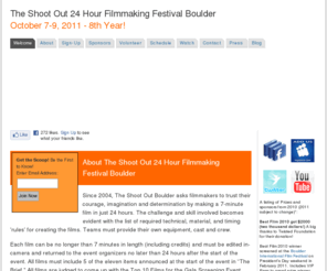 theshootoutboulder.com: The Shoot Out 24 Hour Filmmaking Festival - Film Making Contest Boulder
The Shoot Out Boulder is a 24 Hour Filmmaking Festival. You have twenty-four hours to make a 7 minute video at this Boulder Film Making Contest
