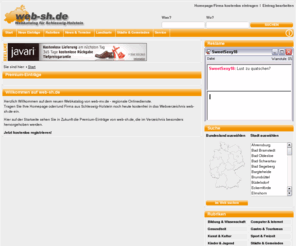 web-sh.de: web-sh.de - Webverzeichnis und Adressverzeichnis für Schleswig-Holstein - Webkatalog für Schleswig-Holstein
web-sh.de - regionales Webverzeichnis für Schleswig-Holstein