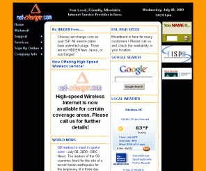 net-change.com: Net-Change.com - Your local, friendly, affordable Internet service provider is here.
Northeast North Carolina's Premier ISP, Offering Broadband DSL, Wireless, and V.92/V.44 Internet access.