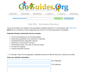 submiturl.mobi: Add URL
GoGuides Add URL Page