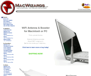 mwiz.com: MacWizards.com
MacWizards.com(tm), Macintosh Accessories including the PowerBook Handle, PowerBook & iBook AC Adapters, and MacBook & PowerBook Security Locks.