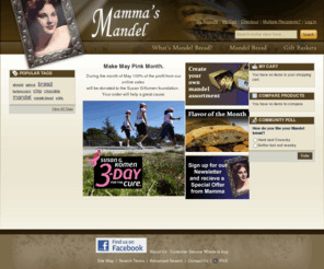 mammasmandel.com: Mamma's Mandel - Mandel bread that is better than biscotti.
Mammas Mandel Bread, Gift Baskets and Coffee