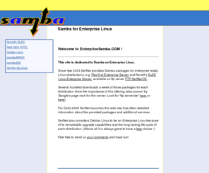 samba-enterprise.net: Enterprise Samba: samba-enterprise
EnterpriseSamba