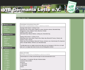vfb-lette.de: Herzlich Willkommen auf der offiziellen Homepage des VfB Germania Lette
Offizelle Internetprsenz des VfB Germania Lette 1954 e.V.