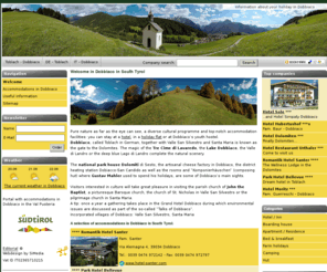 toblach-dobbiaco.com: Dobbiaco, Val Pusteria - Holidays, hotel, apartment Dobbiaco, South Tyrol
Dobbiaco - Here you can find information about the accommodations like hotel and apartment for your holidays in Dobbiaco in the Val Pusteria in South Tyrol.