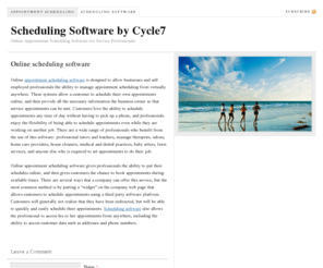 scheduling-software.net: Scheduling Software by Cycle7 — Online Appointment Scheduling Software for Service Professionals
Online Appointment Scheduling Software for Service Professionals