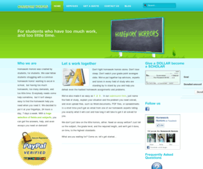 homeworkhorrors.com: Welcome to the Homework Horrors
Homework Horrors! - help with assignments