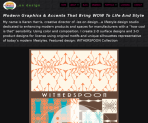 izeondesign.com: A design studio of innovative graphics and unique accessory design that bring the "wow" to life and style
Exploring my world of modern art, art licensing, modern design, creativity, interior design, product design, architecture, surface design, doodling, photography and pattern design