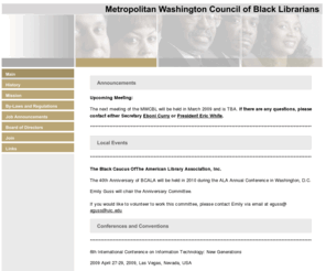 mwcbl.net: MWCBL Homepage
Metropolitan Washington Council of Black Librarians main page.