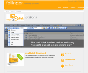 mail2disk.biz: mail2disk - Editionen: Email archiving made easily.
mail2disk, the innovative Outlook Add-In offers an powerful solution for archiving emails, 
			creating contacts, appointments, tasks and journal entries from your emails and the clipboard.