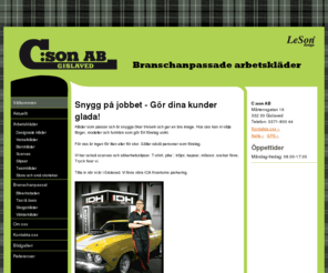 csonab.se: Välkommen till C:son AB
Det lilla företaget som kan kläder.